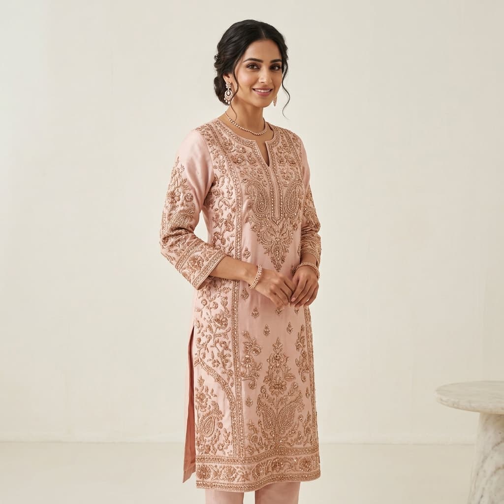 Ivory Cotton A-Line Kurta