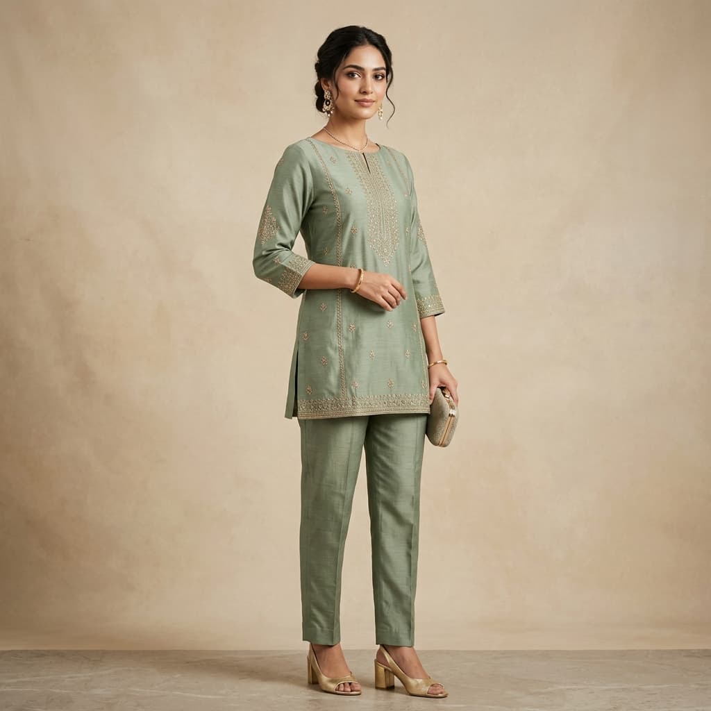 Blush Pink Georgette Kurta